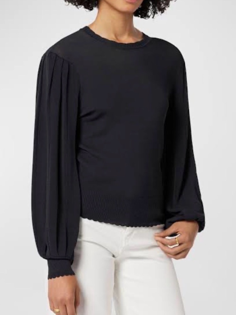 Joie Women's Navy "Adala" Balloon Sleeve Crewneck Sweater Size XS